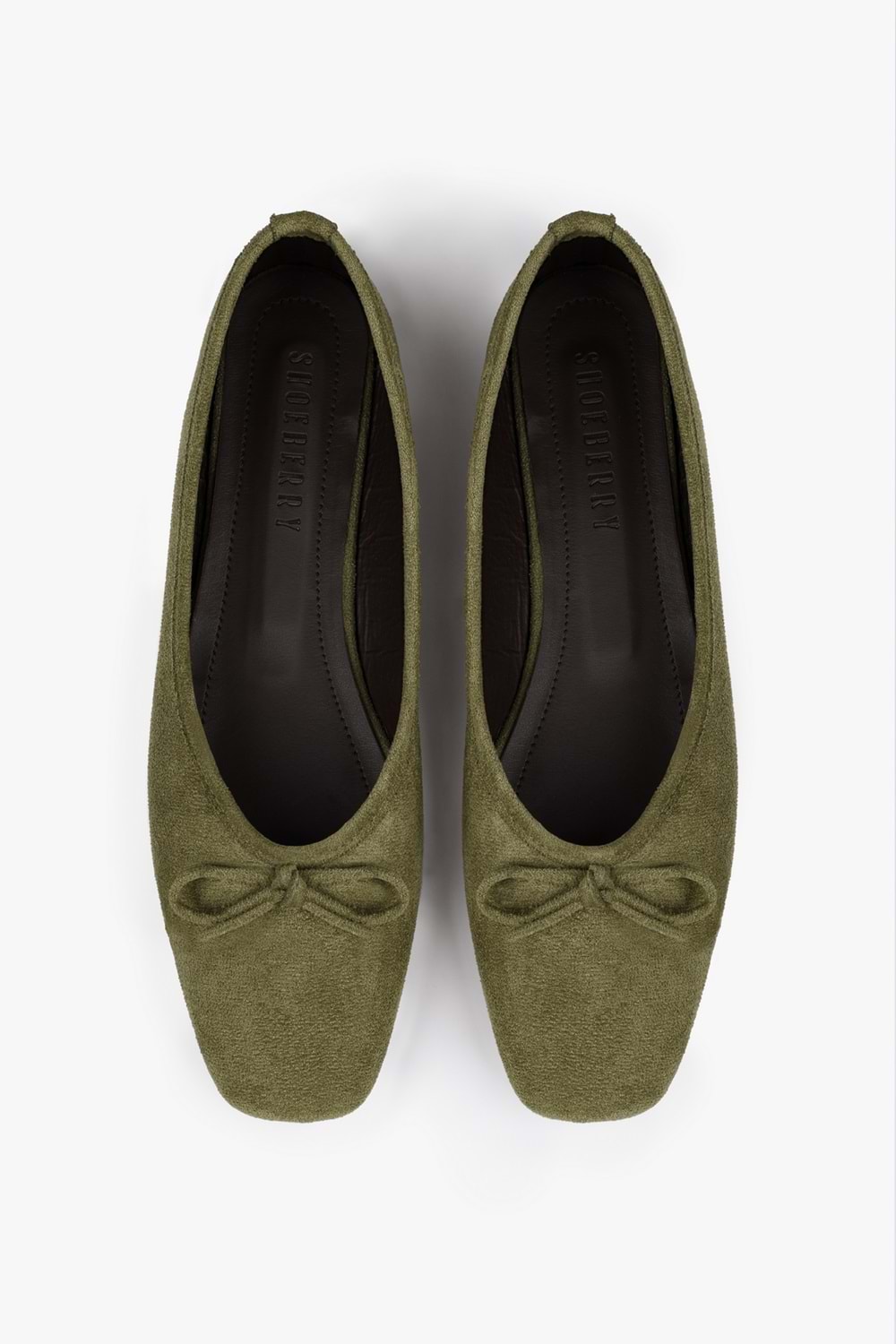 Kadın Lovia Yağ Yeşili Süet Fiyonklu Babet