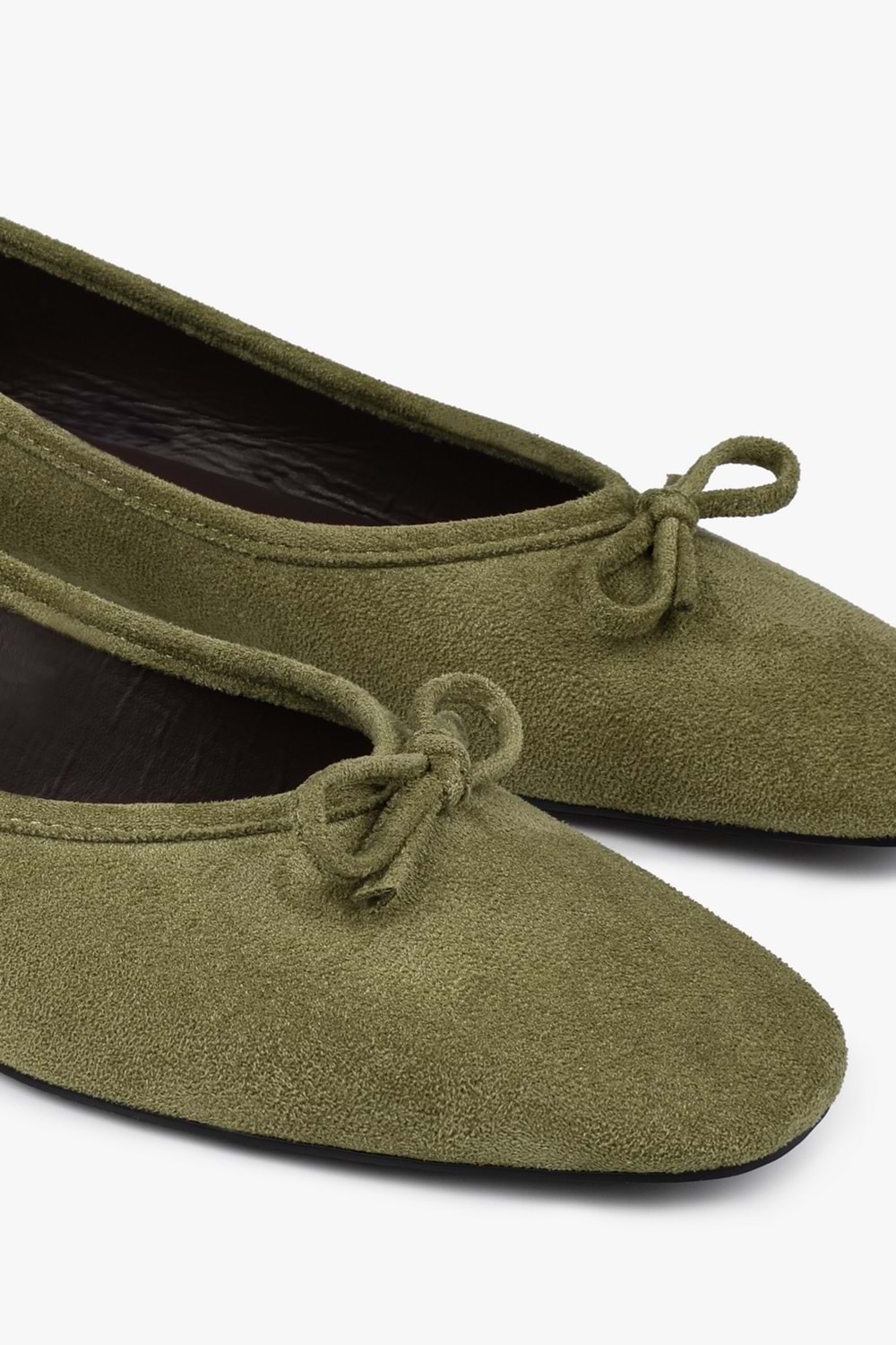 Kadın Lovia Yağ Yeşili Süet Fiyonklu Babet