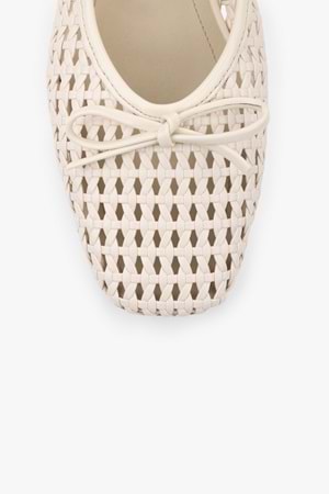 Kadın Alira Ekru Cilt Fiyonklu Örgü Babet