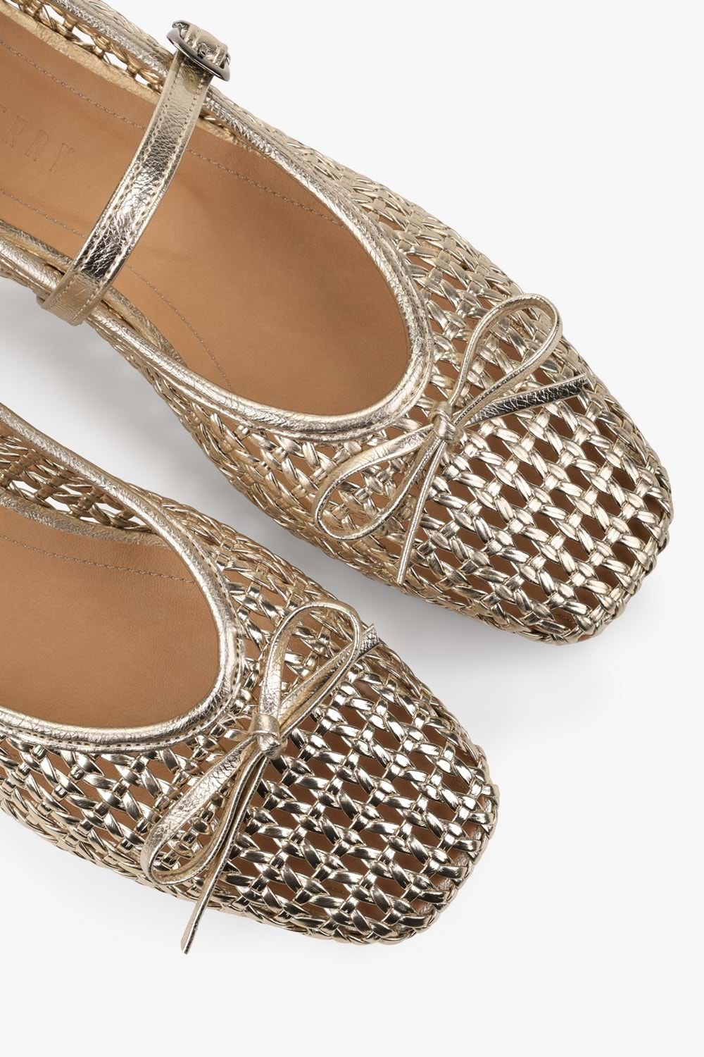 Kadın Alira Altın Cilt Fiyonklu Örgü Babet