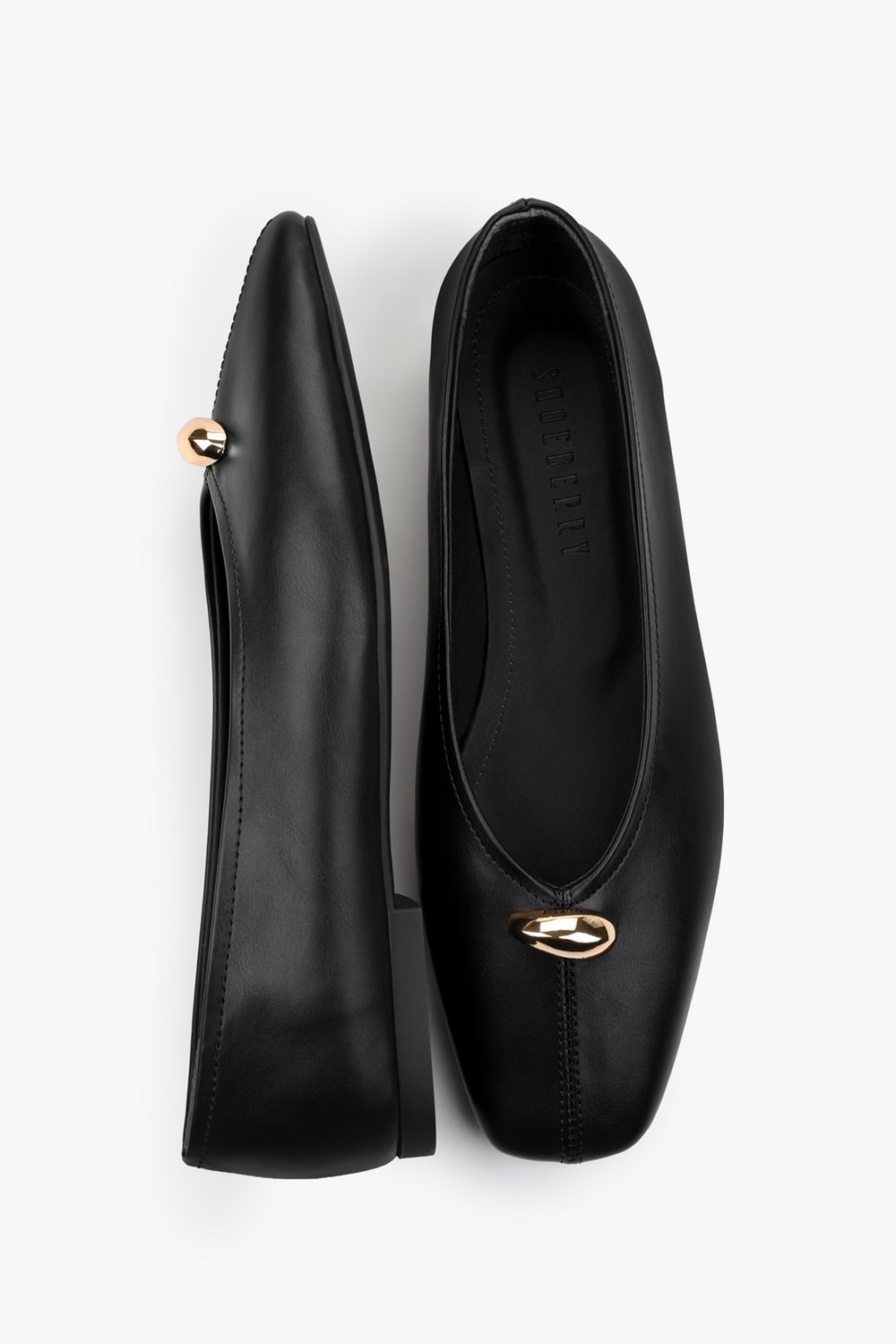 Kadın Aurel Siyah Cilt Gold Aksesuar Detaylı Babet