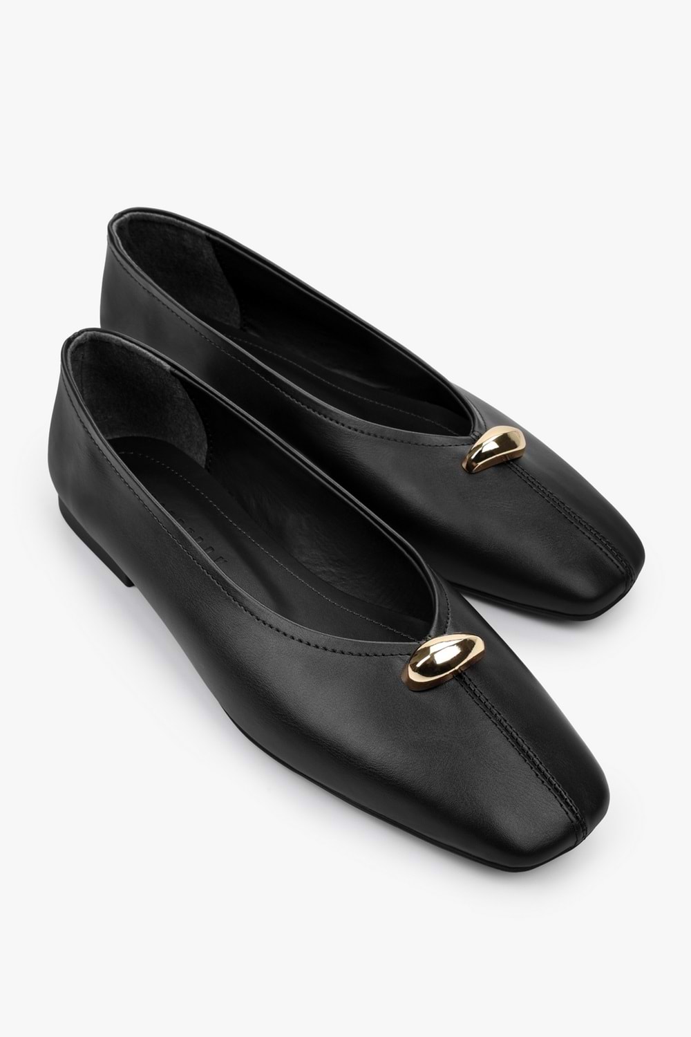 Kadın Aurel Siyah Cilt Gold Aksesuar Detaylı Babet