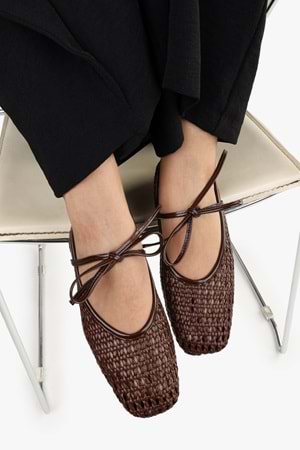 Kadın Naira Kahve Cilt Örgü Babet