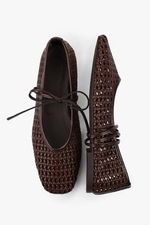 Kadın Naira Kahve Cilt Örgü Babet