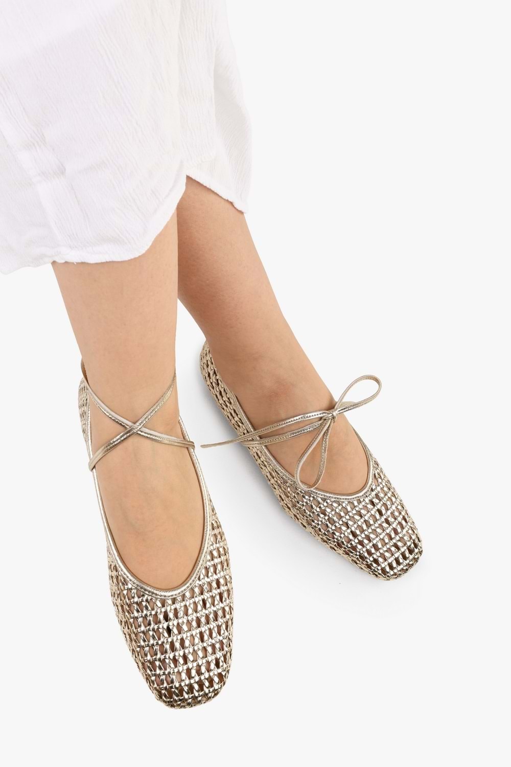 Kadın Naira Altın Cilt Örgü Babet