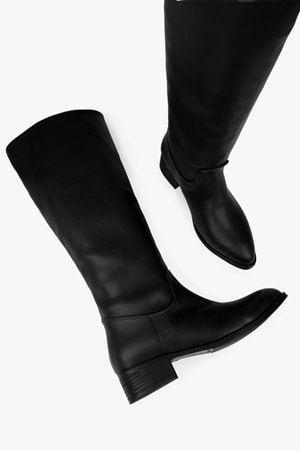 Kadın Erica Siyah Cilt Kovboy Çizme