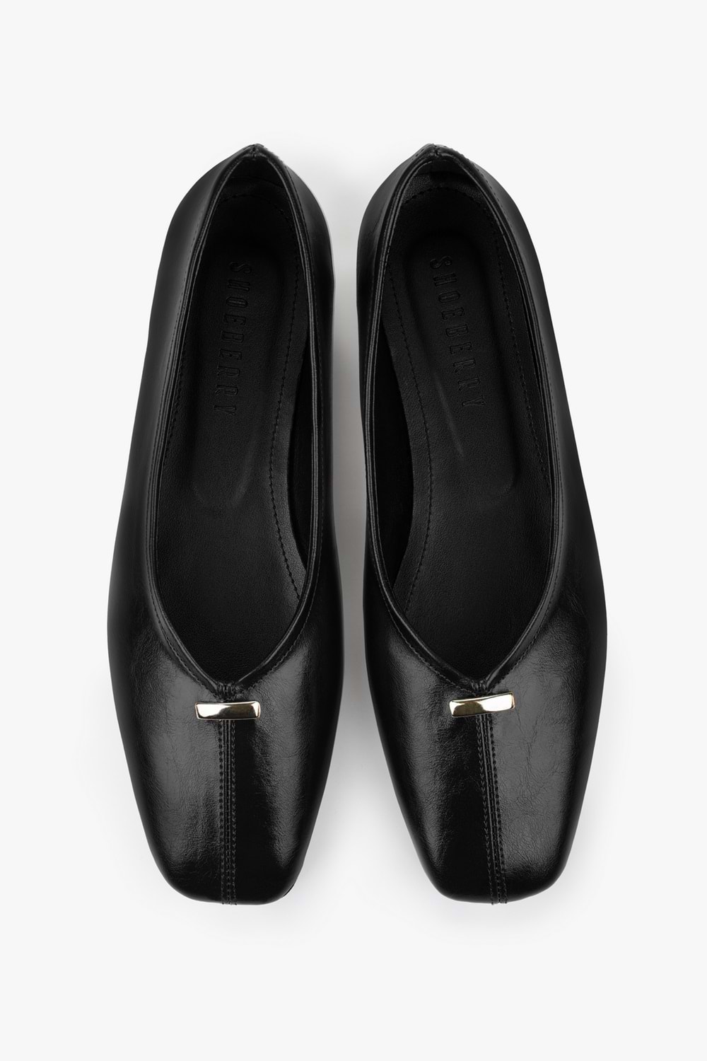 Kadın Viana Siyah Cilt Gold Tokalı Babet