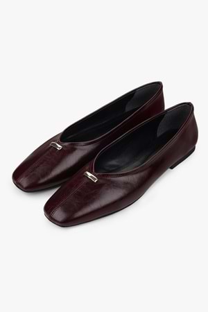 Kadın Viana Bordo Cilt Gold Tokalı Babet