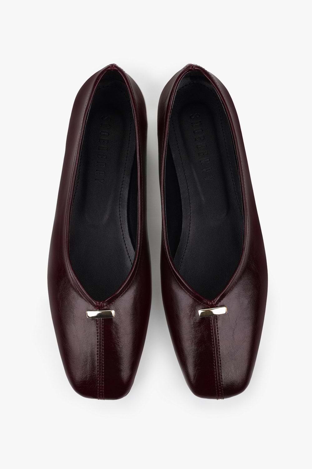 Kadın Viana Bordo Cilt Gold Tokalı Babet