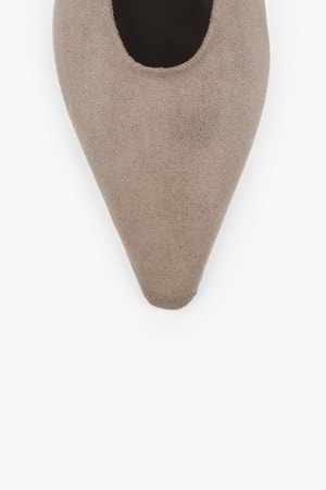 Kadın Jazzy Vizon Süet Sivri Burunlu Babet