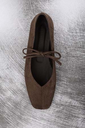 Kadın Noriel Kahve Süet Bağlamalı Babet