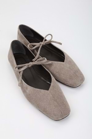 Kadın Noriel Vizon Süet Bağlamalı Babet