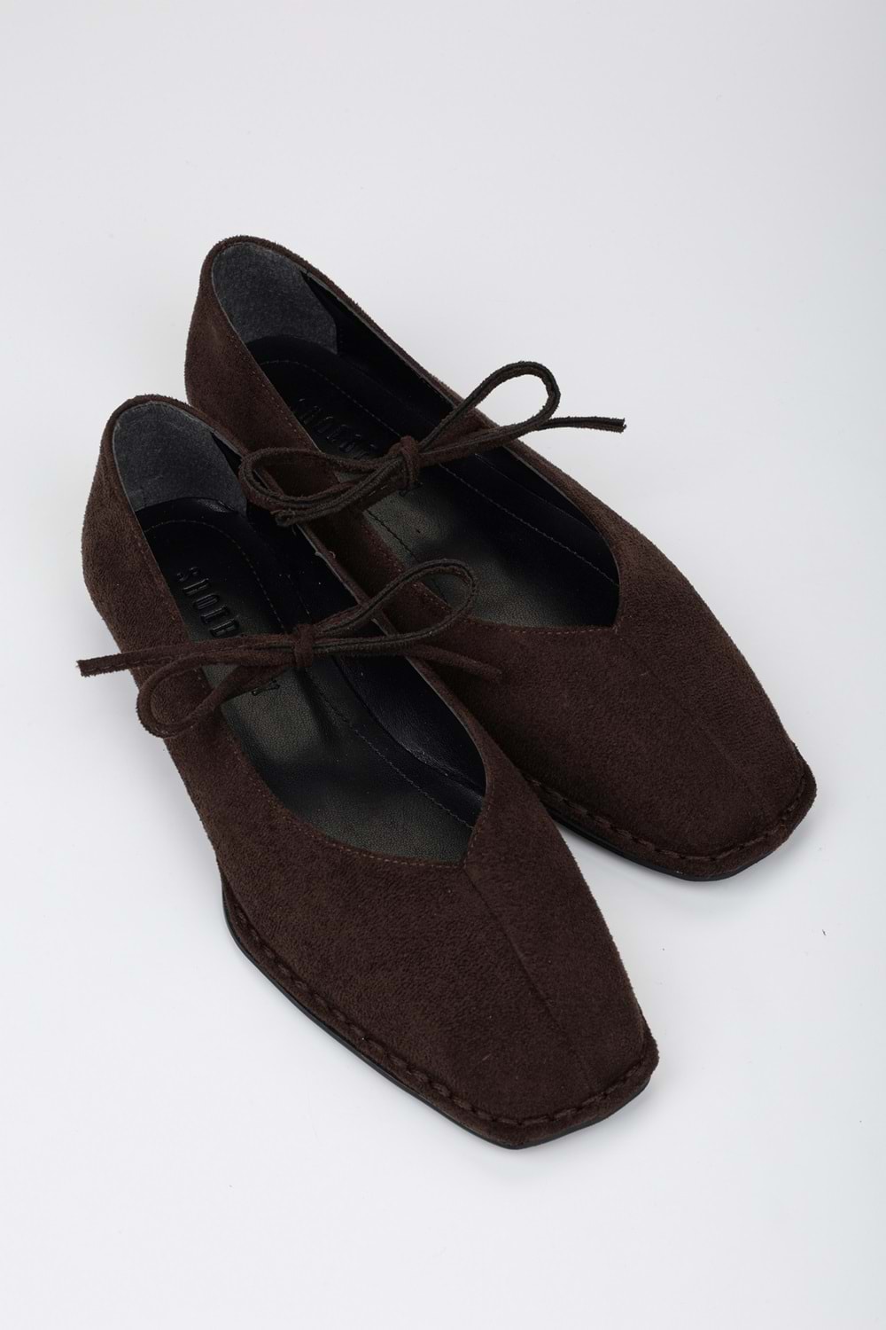 Kadın Lunera Acı Kahve Süet Bağlamalı Babet