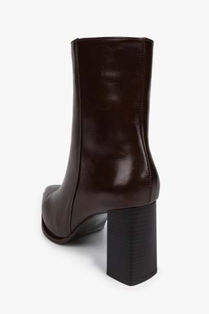 Kadın Alva Kahve Cilt Topuklu Bot