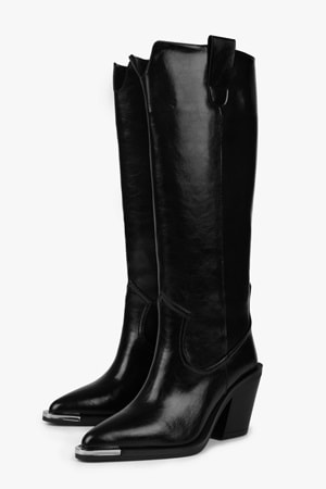 Kadın Axor Siyah Cilt Kovboy Çizme