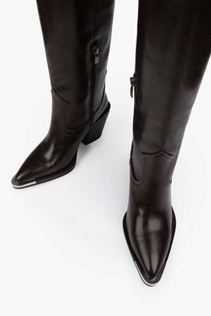 Kadın Axor Kahve Cilt Kovboy Çizme