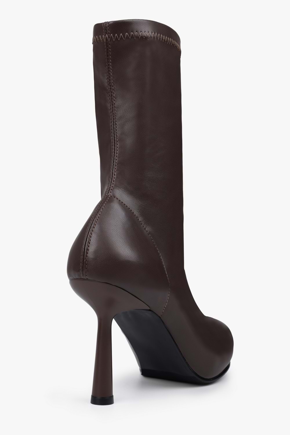 Kadın Glove Kahve Cilt Streç Topuklu Bot