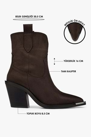 Kadın Bronc Acı Kahve Süet Kovboy Bot