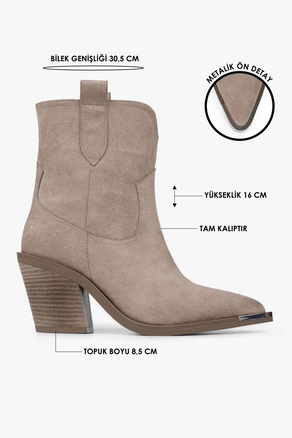 Kadın Bronc Vizon Süet Kovboy Bot