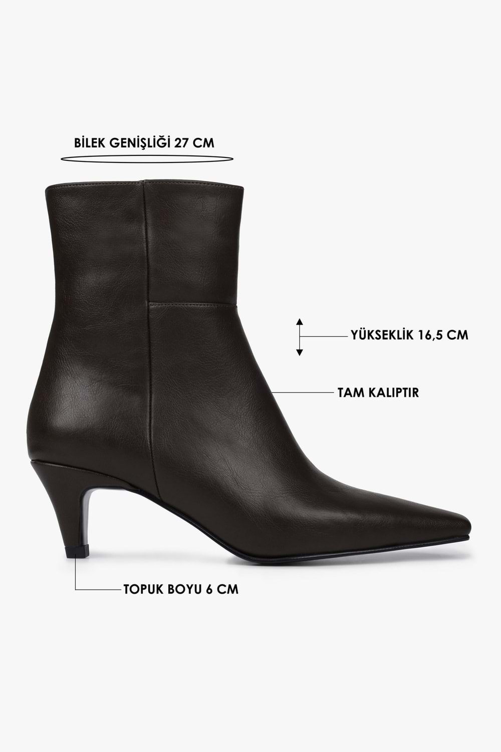 Kadın Noria Kahve Cilt Kısa Topuklu Bot
