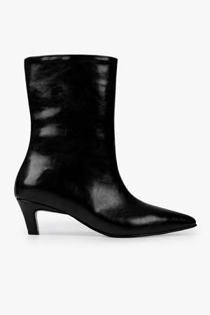 Kadın Maris Siyah Cilt Topuklu Bot