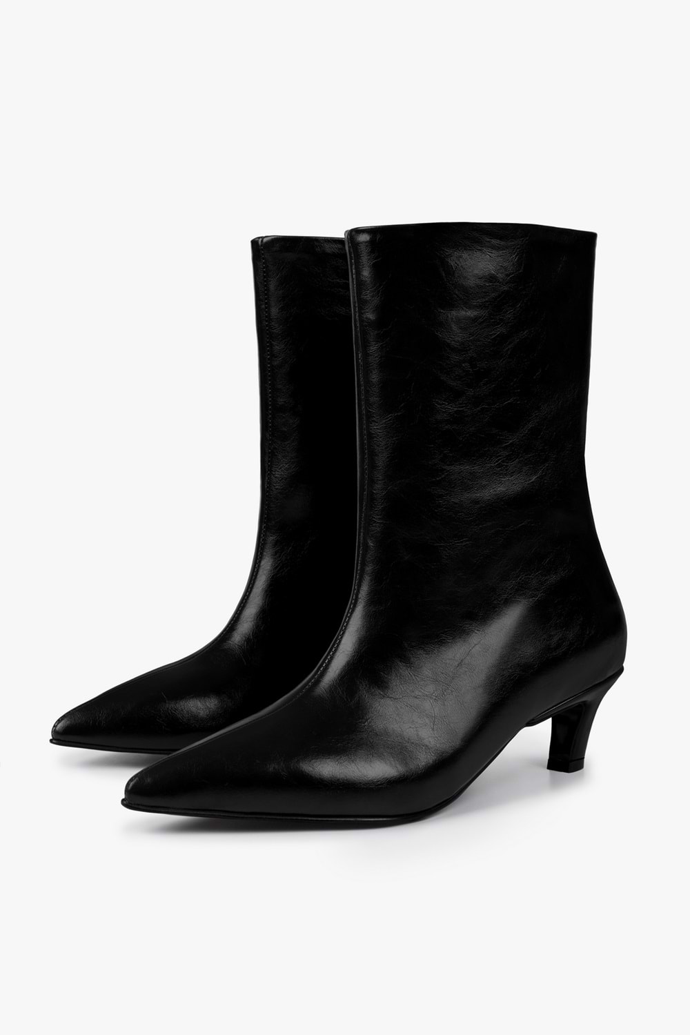Kadın Maris Siyah Cilt Topuklu Bot