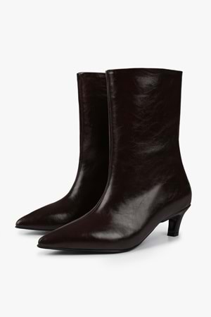 Kadın Maris Kahve Cilt Topuklu Bot