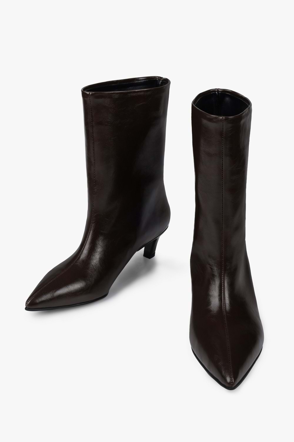 Kadın Maris Kahve Cilt Topuklu Bot