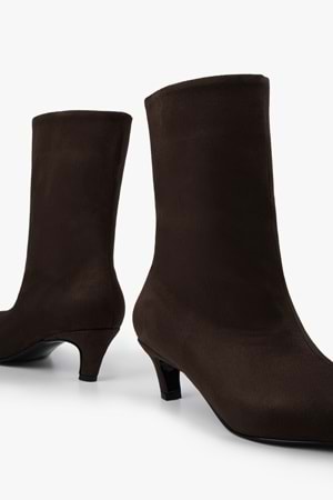 Kadın Maris Kahve Süet Topuklu Bot
