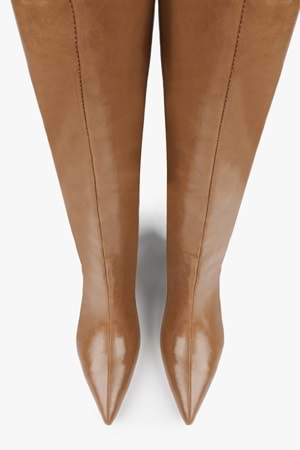 Kadın Blaze Karamel Cilt Kısa Sivri Topuklu Çizme