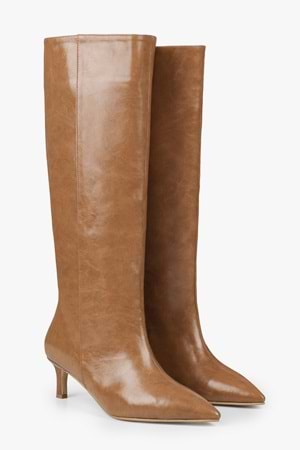 Kadın Blaze Karamel Cilt Kısa Sivri Topuklu Çizme