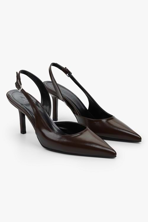 Kadın Zenvia Kahve Cilt Stiletto