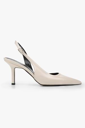 Kadın Zenvia Ekru Cilt Stiletto