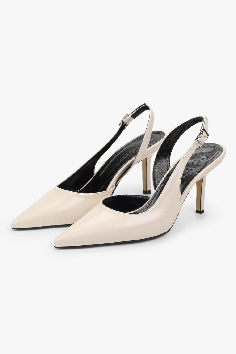 Kadın Zenvia Ekru Cilt Stiletto
