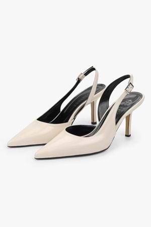 Kadın Zenvia Ekru Cilt Stiletto
