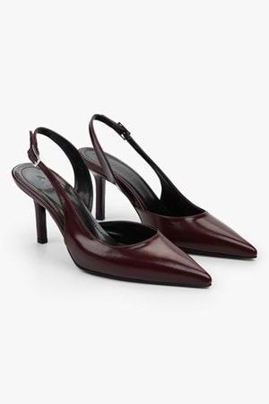 Kadın Zenvia Bordo Cilt Stiletto