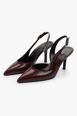 Kadın Zenvia Bordo Cilt Stiletto