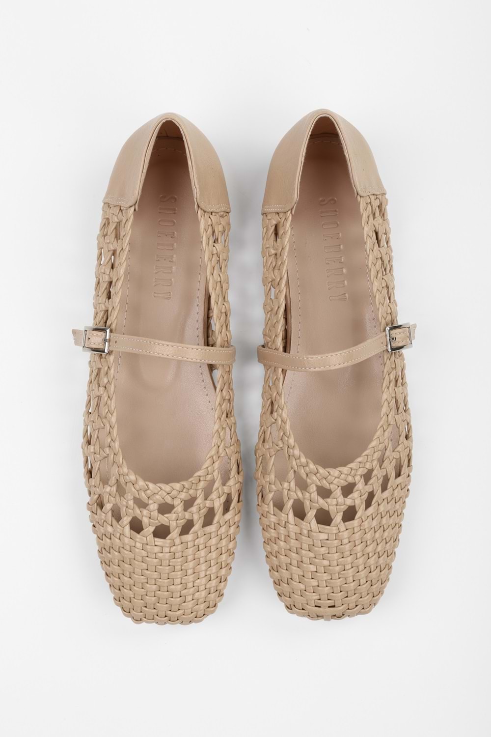 Kadın Miela Ten Cilt Tokalı Örgü Babet