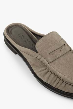 Kadın Mavien Vizon Süet Büzgülü Terlik Loafer