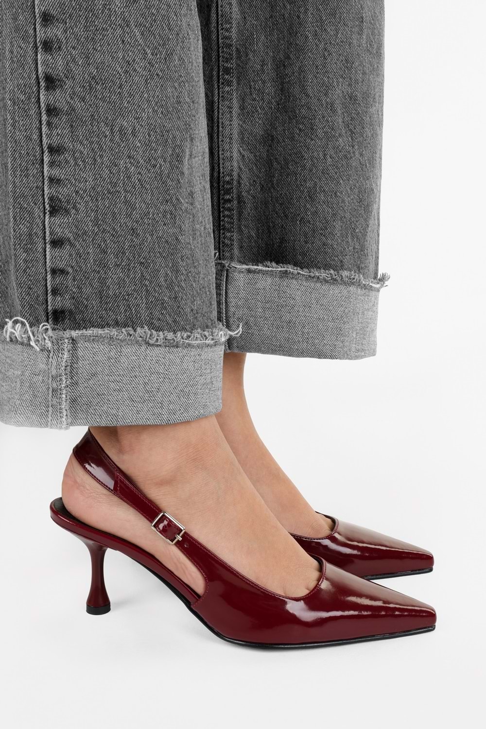 Kadın Estella Bordo Rugan Stiletto