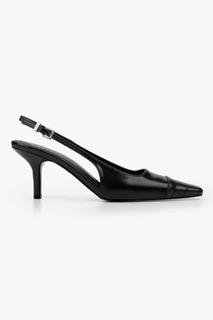 Kadın Dona Siyah Kroko Küt Burunlu Topuklu Stiletto