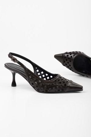 Kadın Jade Acı Kahve Cilt Stiletto