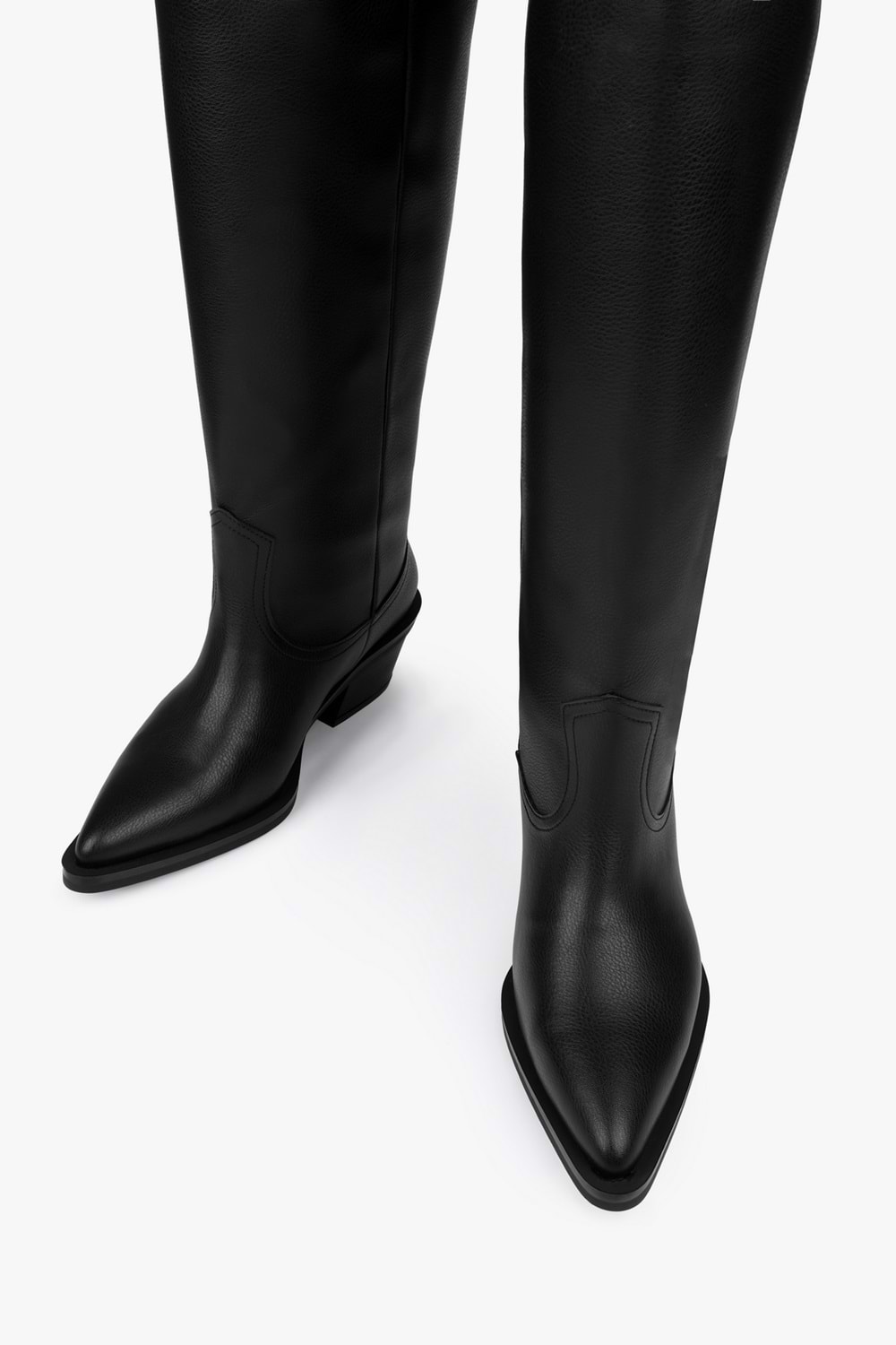 Kadın Kailey Siyah Cilt Kovboy Çizme