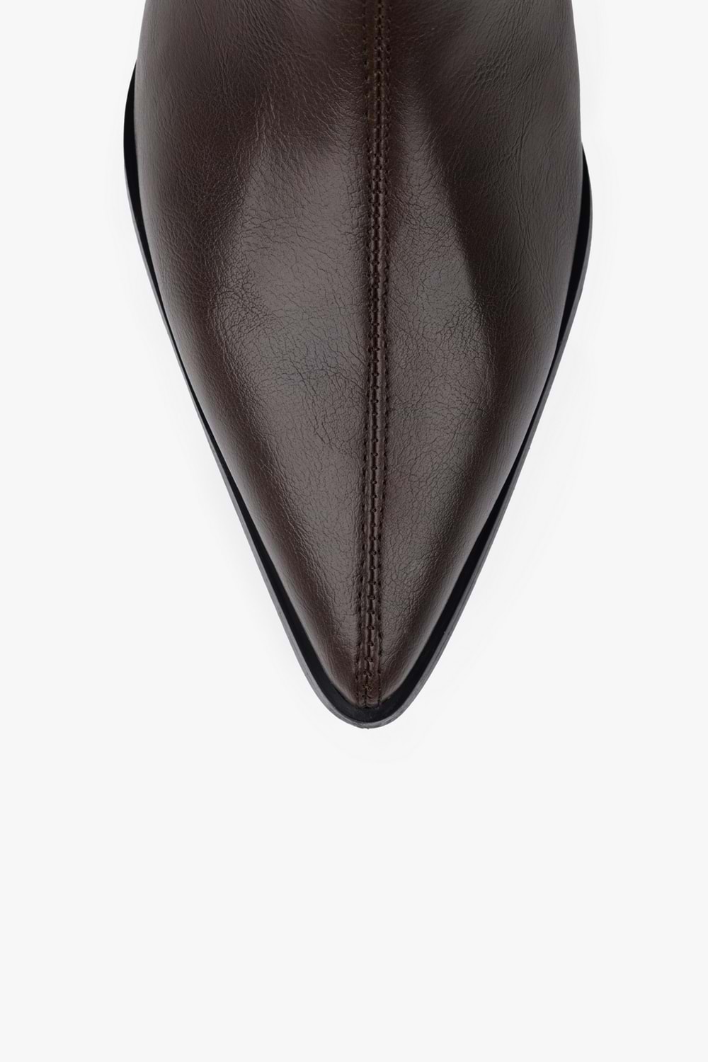 Kadın Lula Kahve Cilt Kısa Sivri Topuklu Çizme