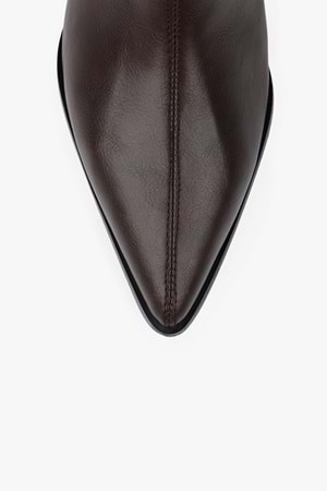 Kadın Lula Kahve Cilt Kısa Sivri Topuklu Çizme