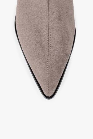 Kadın Lula Vizon Süet Kısa Sivri Topuklu Çizme