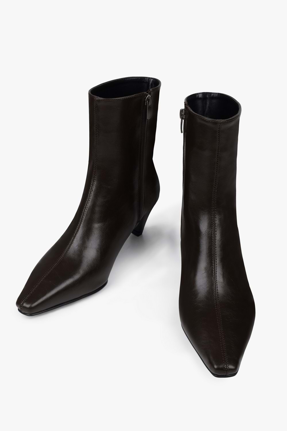 Kadın Lulu Kahve Cilt Kısa Topuklu Bot