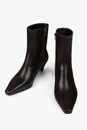 Kadın Lulu Kahve Cilt Kısa Topuklu Bot