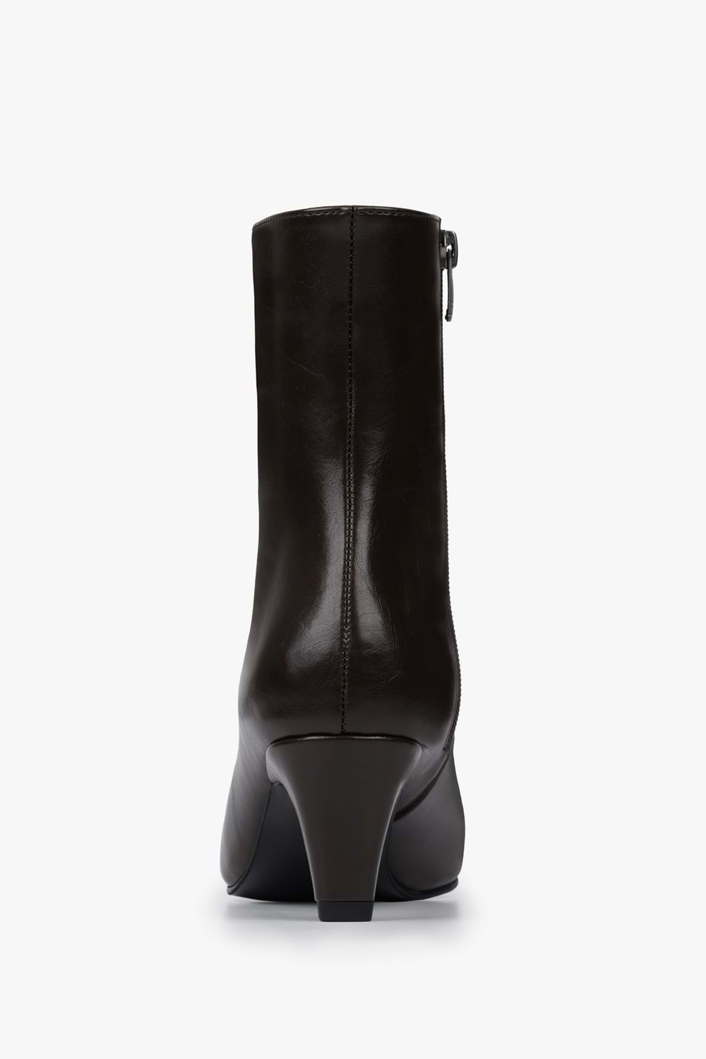 Kadın Lulu Kahve Cilt Kısa Topuklu Bot