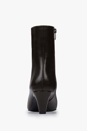 Kadın Lulu Kahve Cilt Kısa Topuklu Bot